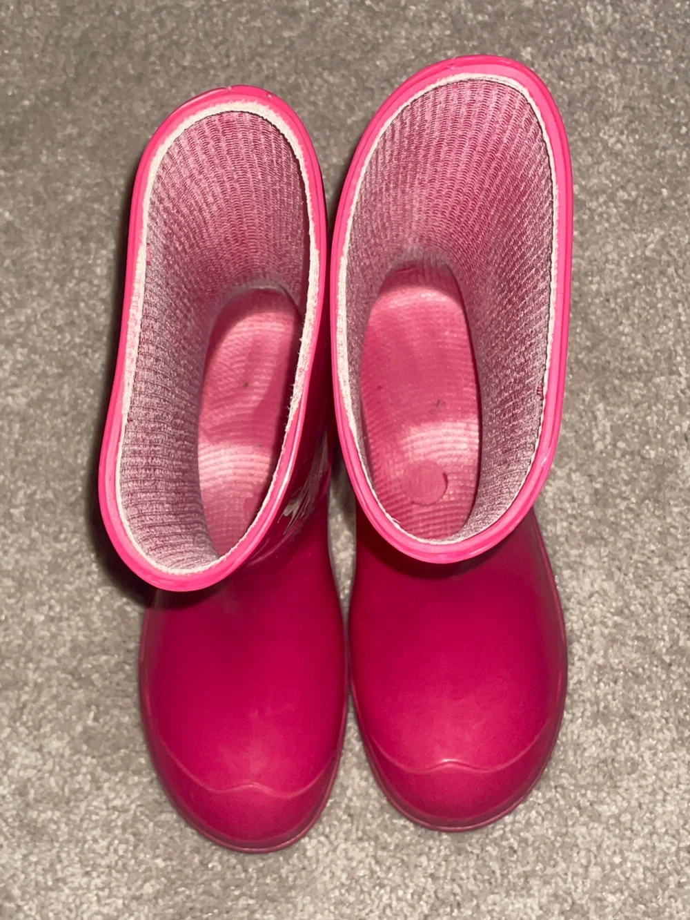 Kids Waterproof Rain Boots in Bright Pink